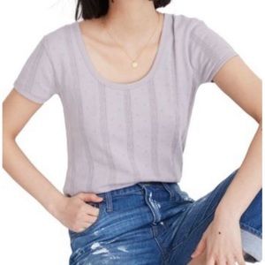 Madewell Pointelle Knit Top, size XL